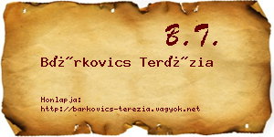 Bárkovics Terézia névjegykártya